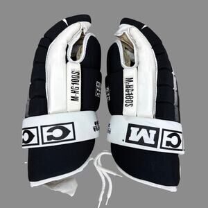 Vintage CCM Ultra 100 Pro Gard Hockey Gloves Black White M-HG100S Retro 90s